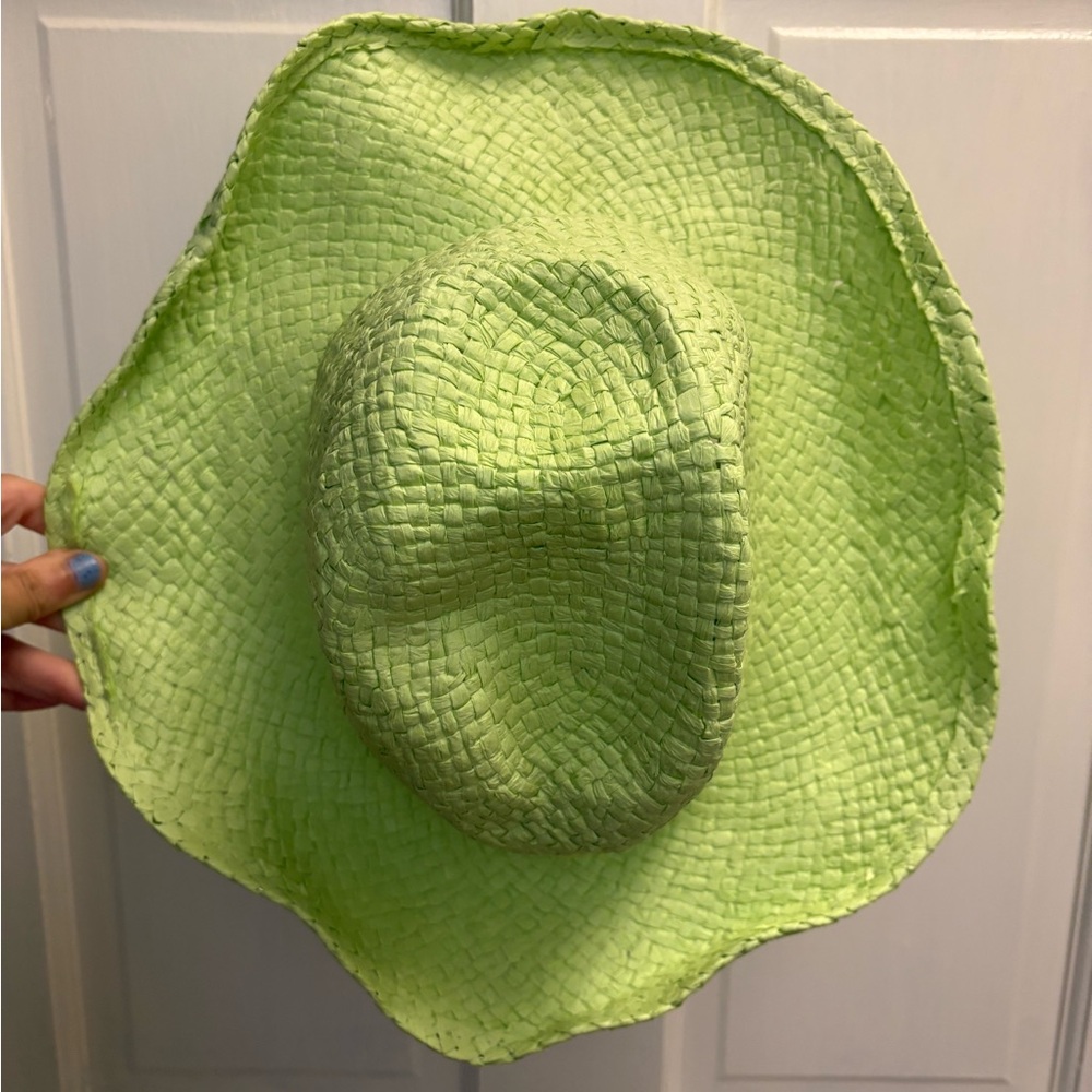 Anthropologie NWT Lime Green Woven Hat